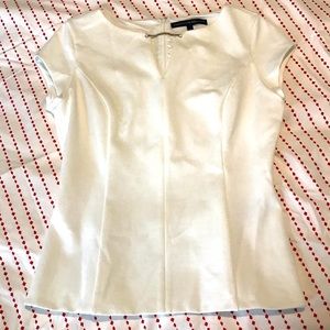 White House Black Market top with pearl chain detail